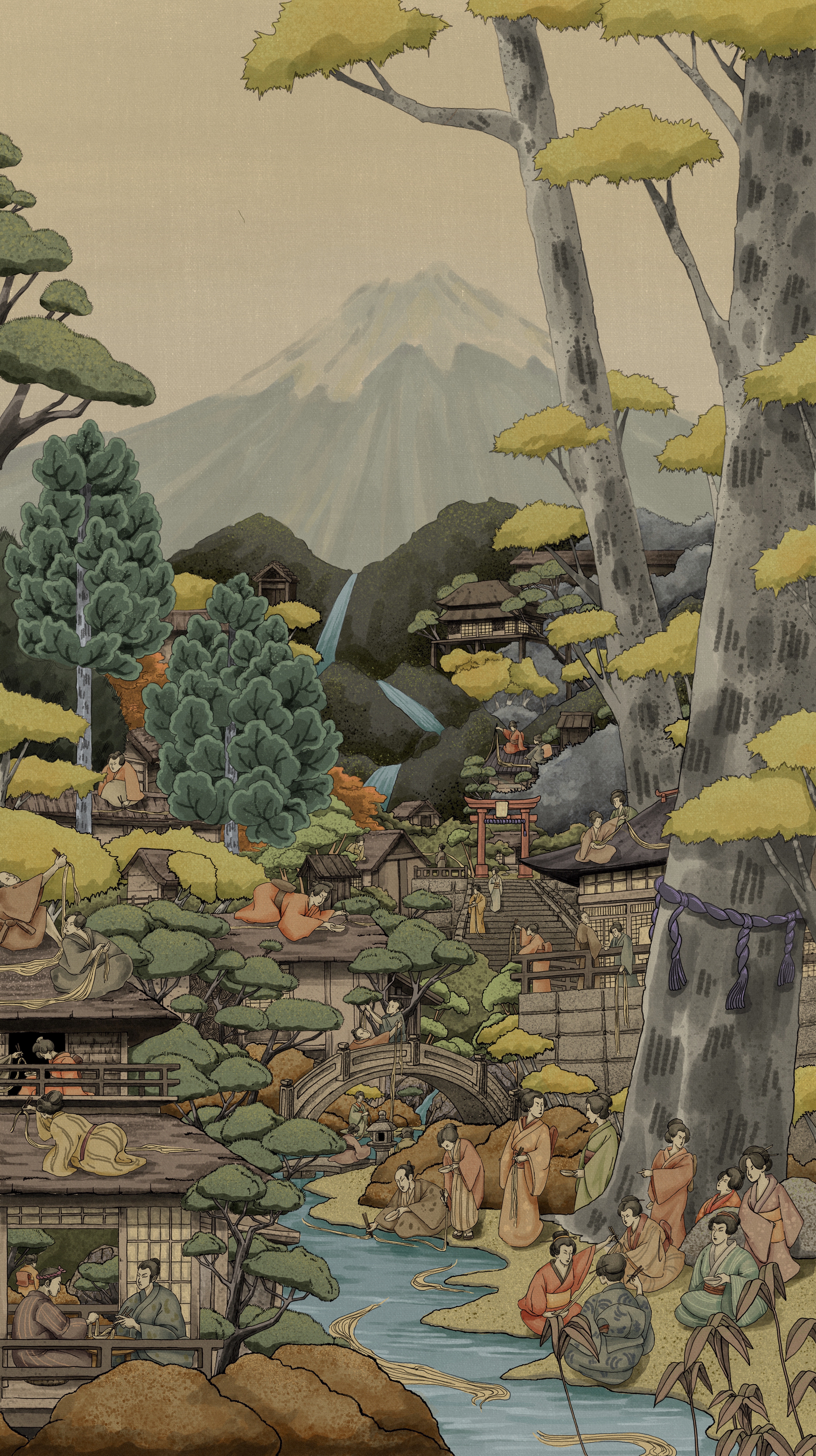 Traditionelle japanische Landschaft